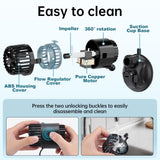 AQQA Wave Maker for Aquarium 75-150 Gallon 2110 GPH Water Circulatio Pump Powerhead Fish Tank Wavemaker with Suction Cup 360°Rotatable Quiet Operation for Freshwater(12W)