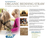 Blue Mountain Hay Organic Bedding Straw (5 lb) – USDA Certified Organic, Non-GMO, Chemical Free, Soft & Highly Absorbent Natural Bedding for Pet Habitats, Gardening, Composting & DIY Projects