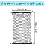 GLIDESMOOTH Dog Car Net Barrier, Hook Pet Divider - Black, 47.24"x27.56"