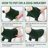 Dog Sweaters for Large Dogs Classic Turtleneck Dog Christmas Sweater Thick Warm Pullover Male Puppy Pet Stretch Knitwear Fall Winter Clothes with Leash Hole(Green, 2XL)