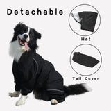 Dog Raincoat for Medium Large Dogs,rain Jacket Coat, Full Leg Coverage Waterproof Rain Suit with Detachable Hood & Tail, Reflective Strips，Labrador Retriever (Black for Gril, X-Small)