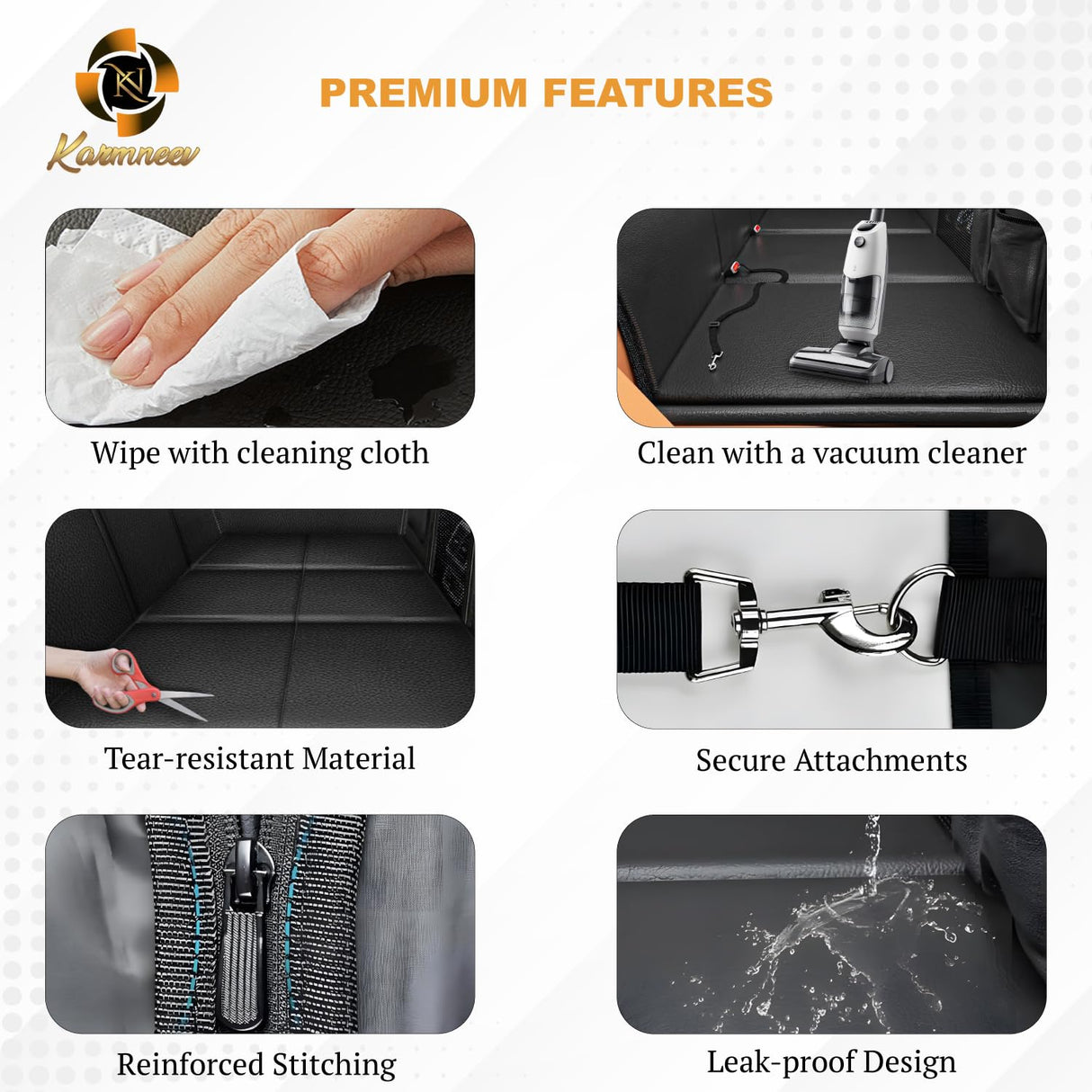 KARMNEEV Dog Seat Extender for Cars, Heavy-Duty Waterproof Dog Travel Back Seat Bridge, Anti-Scratch, Easy-Clean Surface, Designed for SUV and Truck Owners with Active Dogs, 400lb Max Load