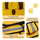 Lemmoo Dog Raincoat, Waterproof Windproof Rain Jacket with Reflective Strips and Leash Hole, Adjustable Fit Rain Coat for Small Medium Large Extra Large Dogs, Full-Body Coverage, Yellow, XXL