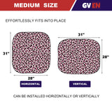 Gven Windshield Sun Shade 2pcs with Bonus Pink Car Sunshade for Front Window Shades 2025 Technology Reflect UV and Heat Sun Visor Automotive Accessories Interior Sun Protection (Pink Leopard, M)