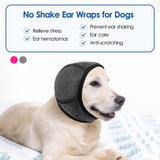 SUNFURA Dog Calming Hoodie - Anxiety Relief Quiet Ears for Dogs, Dog Ear Muffs Cover Noise Protection, No Shake Head Wraps Hematoma for Grooming, Force Drying, Bath, Grey M
