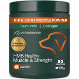 VetriScience HMB Healthy Muscle & Strength Supplement for Dogs, Mobility Support & Muscle Builder with Collagen, Calcium, Vitamin D & Curcumin, Powder, Pork, 8.47 oz - New Look