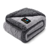 Luciphia Waterproof Pet Blanket, Liquid Pee Proof Dog Blankets for Sofa Bed Couch, Reversible Sherpa Fleece Furniture Protector Cover for Small Medium Large Dogs Cats,Light Grey Small（40" x 28"）