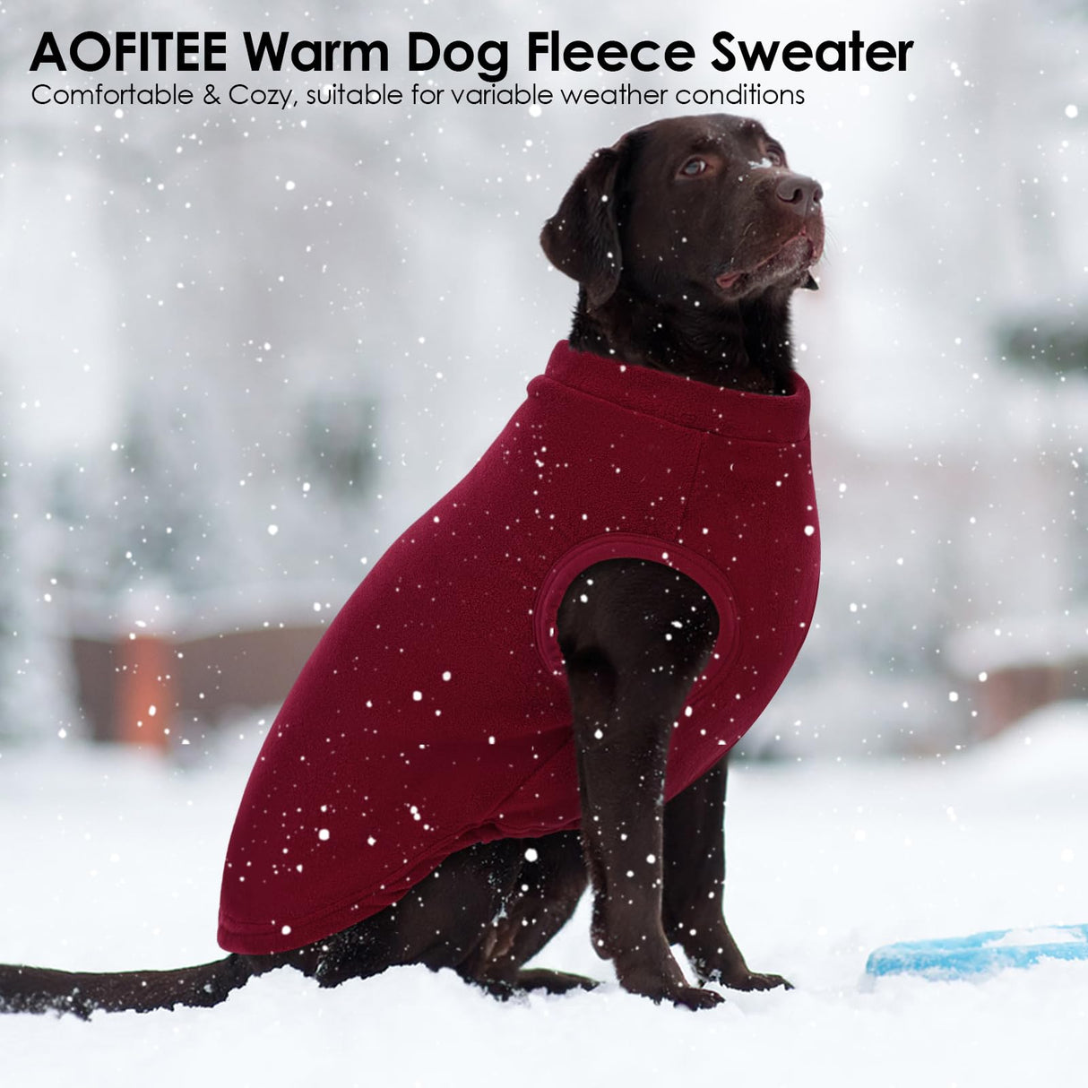AOFITEE Fleece Dog Sweater, Warm Dog Fleece Vest, Thermal Oli Pullover for Small Dogs, Soft Sweatshirt for Fall Winter, Cozy Sleeveless Dogs Vest Boy Girl for Indoor Outdoor Red XS
