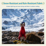 ROZKITCH Waterproof XL Dog Jacket for Winter, Dog Pajamas for Large Dogs, Pullover Fullbody Clothes Jumpsuit, Fleece Cold Weather Coats, Four-Legged Snowsuit with Leash Hole Red XL