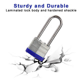 SEPOX® 2PCS Heavy Duty Padlock Keyed Alike, 2-3/8" Extra Long Shackle, 40MM 1-9/16" Laminated Steel Lock Body, Ideal for Gym Locker, Sheds, Gate, Warehouse, Tool Box, Hasp (4 Keys Same)