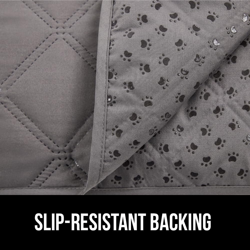 GORILLA GRIP Waterproof Bed Cover for Dogs, 82x52, Gripped Slip Resistant Backing, Leak Proof Washable Dog Blanket Covers Sofa, Couch, Sectional, Crate, Car, RV Seats, Pet Puppy Essentials, Charcoal