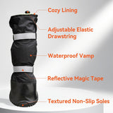 Billionchains 4 PCS Dog Boots Waterproof Dog Shoes with Reflective, Anti-Slip Pet Paw Protectors for Snowy, Rainy and Hot Pavement, Black, Small