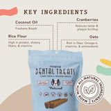 Natural Dog Company Dental Chews for Dogs – Freshens Breath & Helps Reduce Plaque & Tartar, Natural No-Brushing Oral Care Treats, Vet Formulated, Made in USA, 18 Count
