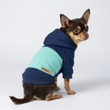 Fitwarm Color Block Dog Hoodie, Doggy Winter Clothes for Small Dogs Boy, Dog Sweatshirt with Hood, Lightweight Pet Hoodie, Royal Blue, Light Blue, Large