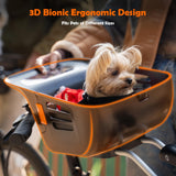 DAISTERN Dog Bike Basket for 26 lbs, Pet Bike Carrier with Integrated Sturdy Seat, Waterproof Scratch-Resistant Nylon Cushion, Adjustable Straps & Rustproof Metal Frame for Small/Medium Dogs, Black