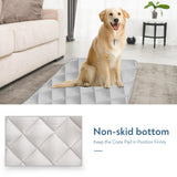 Magik & Kover Dog Crate Pad 2 Pack (48" x 30"), Soft Dog Crate Mat with Anti-Slip Bottom, Machine Washable Kennel Pad, Fits 48 Inch Crate, Grey