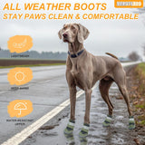 BEAUTYZOO Waterproof Dog Shoes for Winter Cold Weather, Anti Slip Dog Boots for Medium Large Senior Dogs, Breathable Dog Booties and Paw Protectors to Prevent Licking, 4PCS Doggie Hiking Boots