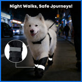 Winter Dog Boots with Leg Protection, Non-Slip Sole for Small & Medium Dogs - Waterproof Adjustable Straps, Paw Protector for Outdoor Walking & Hiking (L)