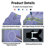 HDKUW Warm Small Dog Jumpsuit,Plush Fleece Puppy Onesie with D-Ring and Reflective Strips,Long-Sleeved Dog Cold Weather Coats for Small Medium Dogs Purple L