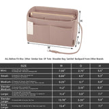 ZTUJO Purse Organizer Insert, Felt Bag Organizer with Metal Zipper, Handbag & Tote Shaper, For Speedy Neverfull Tote, 7 Sizes(Medium, Beige)