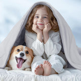 Luciphia Premium Cooling Dog Blanket for Small Medium Dogs Q-max>0.4 Washable Self-Cooling Cat Pet Mat Puppy Breathble Calming Throw for Beds Couches(Light Grey,29x40 inches)