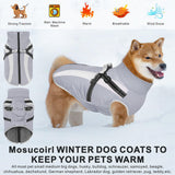 Mosucoirl Warm Dog Coats Vest, Waterproof Dogs Jacket Reflective Fleece Pet Winter Cold Weather Coat Dogs Clothes Cozy Snow Jackets Outfits for Small Medium Large Dogs Puppy