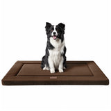 WESTERN HOME Dog Bed for Crate, High Resilience Foam Dog Crate Mat Kennel Pad with Soft Wavy Plush Comfortable Anti-Slip Washable Bed for Large Medium Small Dogs & Cats