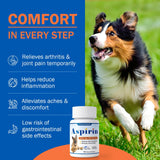 Dog Aspirin for Large Dogs, Low Gastrointestinal Irritation, Dog Joint Support and Inflammation Relief, 300mg, Arthritis Relief for Dogs, Pain Reliever Supplement, 90 Tablets