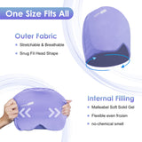 ComfiTECH Migraine Relief Cap, Headache Relief Hat Head Ice Pack with Face Cold Compress for Puffy Eyes, Sinus, Stress and Tension Relief (Medium Lavender)