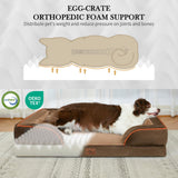 Comfort Expression Orthopedic Dog Bed for Extra Large Dogs 45x35 Inch, Waterproof Supportive Egg Crate Foam XL Pet Bed with Removable Bolsters, Dog Couch with Washable Cover & Non-Slip Bottom, Brown