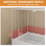Oneluck Rabbit Cage Indoor,Loft Bunny Hutch with Urine-Proof Wall,Leak-Proof Trays, Wheels 28.7" L x 18.1" W x 25.6" H for Rabbits Chinchillas, Guinea Pig and Small Animal