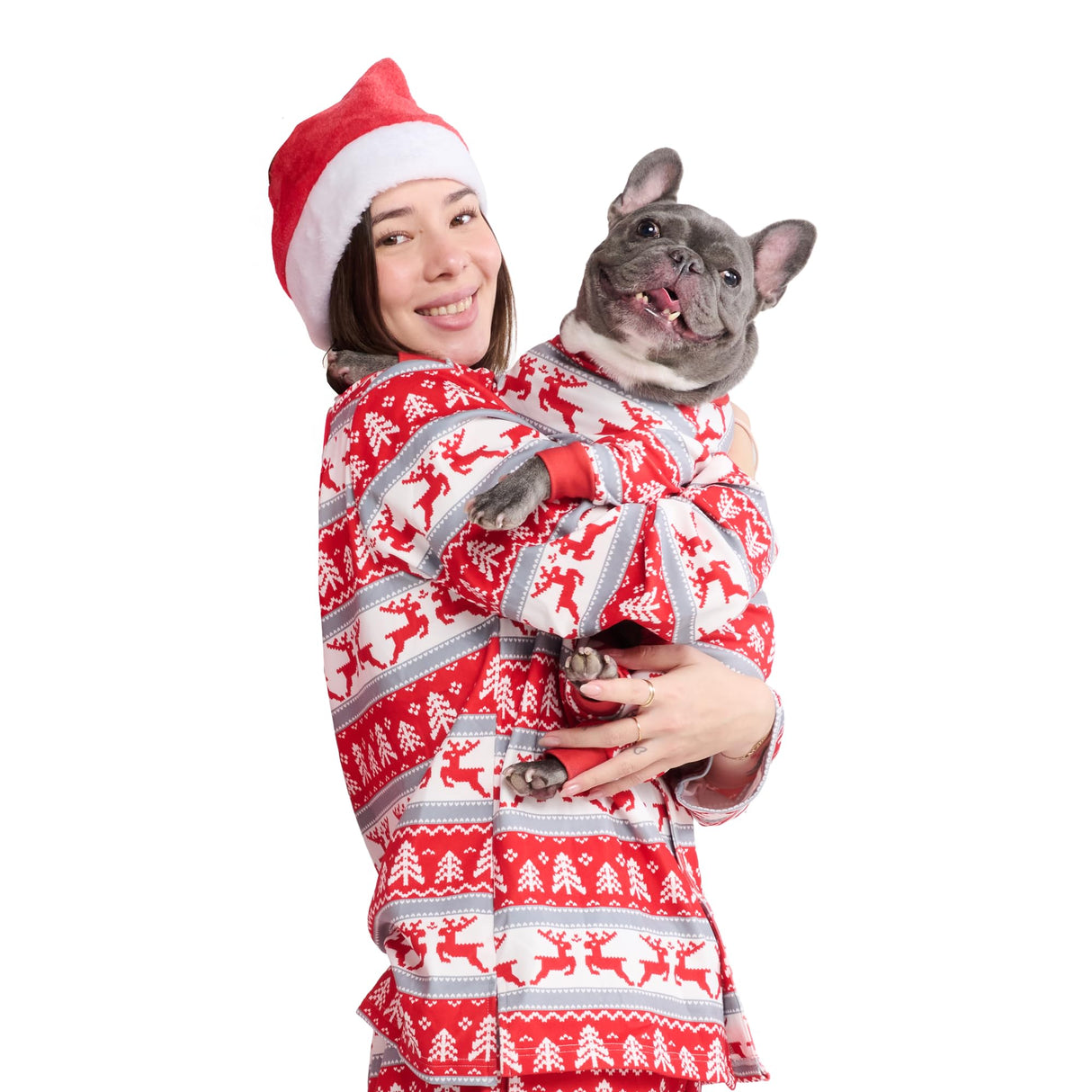 Spark Paws Christmas Matching Dog and Owner Pajama Bottoms, Festive Holiday Family Outfit Sets, Winter Wonderland - Large