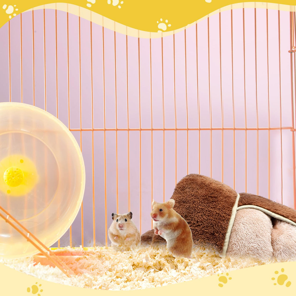 Wenqik 2 Pcs Guinea Pig Hideouts Washable Bunny Bedding Cuddle Warm Small Pet Sack Supplies Portable Pet Carrier Cage Nest Guinea Pig Accessories for Cage(Dark Brown, Light Coffee,Plain)