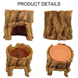 NANEEZOO Reptile Hide Cave 2 in 1 Reptile Humid Cave with Terracotta Water Basin Moisture Keeping and Shedding Help for Reptile Amphibians Leopard Gecko