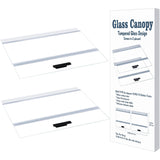 2PCS Set Glass Canopy, 22.08 x 16.57in (Each PCS) Clear Tempered Aquarium Fish Tank Hoods with Aquarium Lid Clips, ONLY FITS Aqueon 75/90/110 Gallon Aquarium Fish Tank