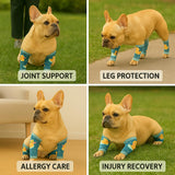 Petwarm Dog Recovery Leg Sleeves 4pcs Set Duck Print – Anti-Lick Post-Surgery Wraps for Dogs, Breathable Joint Support Sleeves for Medium & Large Breeds, Green, L