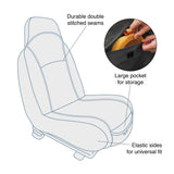 Kurgo Rover Bucket Seat Cover - Waterproof Dog Backseat Cover - Adjustable Strap Seat Cover - Scratch Resistant Protector - Front Seat Guard - Large Storage Pocket
