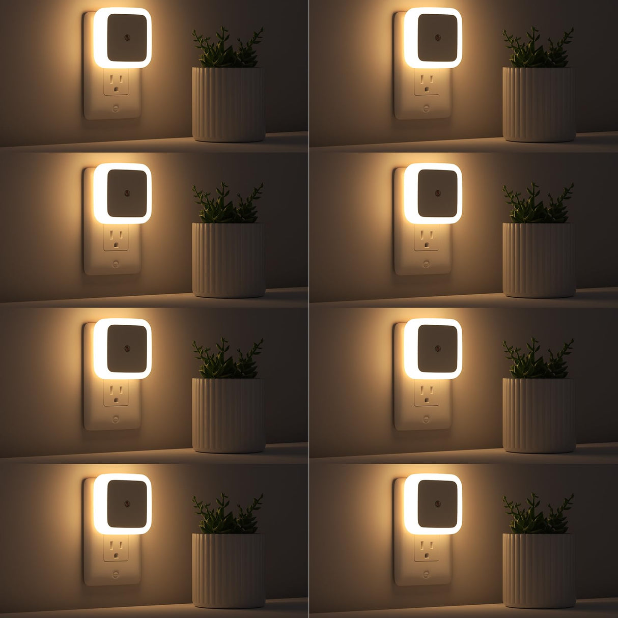 Night Light, Night Lights Plug into Wall 8-Pack, Nightlight Plug in Night Light, Dusk to Dawn Night Lamp Led (Warm White)