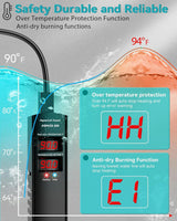 AHJ Aquarium Heater for 40-55-75 Gallon, 300W Submersible Fish Tank Water Heater with Accurate Temperature Control, Over-Temp Protect, Auto Shut-Off, Quick Heat up for Saltwater & Freshwater