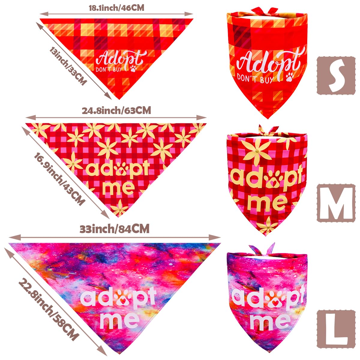 JpGdn 30Pcs/Pack Adopt Me Dog Bandanas Bulk with Paw Print Stitching Hemming Selvedge Sewing Scarves for Small Medium Foster Animals to Look for Homes or Adoption