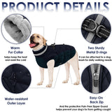 AOFITEE Dog Coat, Warm Dog Winter Coat for Small Dogs, Reflective Turtleneck Dogs Jacket with Harness Built in, Waterproof Windproof Pet Fleece Vest Snow Jacket for Cold Weather, Navy S