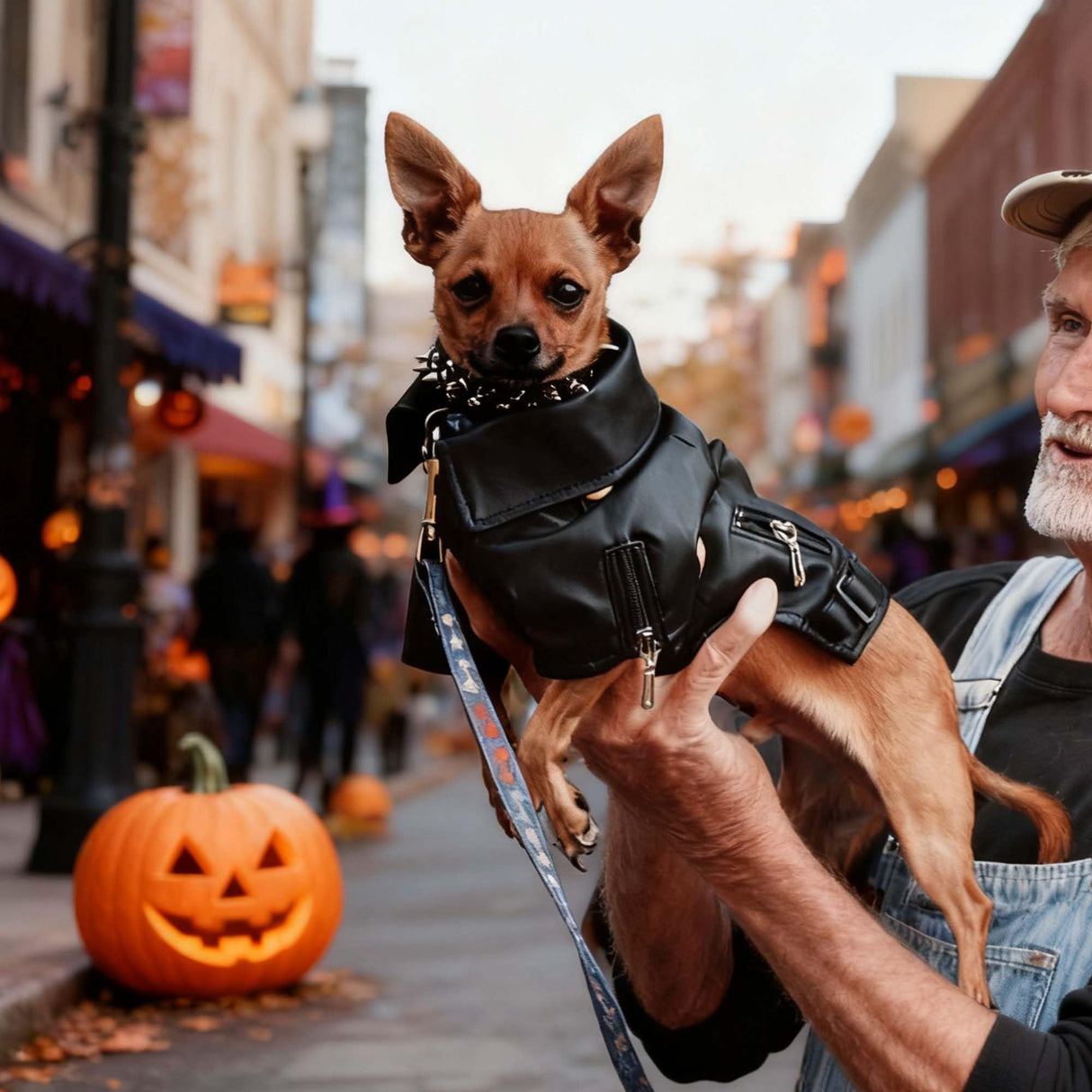 Cool Dog Leather Jacket Coat Clothes,Halloween Rock Star Costume for Small Medium Dogs(M, Black)