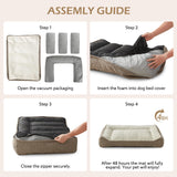 JOEJOY XL Orthopedic Dog Beds Large Sized Dog, Extra Thick Supportive Big Dogs Couch Bed with Sides, Ultra Soft Pet Bed Sofa for Large Dogs, Beige, 38''x28''