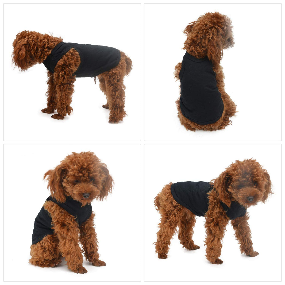 2018 Pet Clothes Dog Clothing Blank T-Shirt Tanks Top Vests for Small Middle Large Size Dogs 100% Cotton Dog Summer Vest Classic (XXXXL, Black)