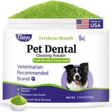 Load image into Gallery viewer, TTsiya Dog Teeth Cleaning Powder, Pet Dental Powder -Dental Care, Dogs Breath Freshener with Probiotics for Tartar &amp; Reduces Plaque &amp; Bad Breath Teeth Cleaning for Small, Medium, Large Dogs 100g
