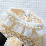 Dog Dress for Small Dog Girl Puppy Princess Tutu Dress Flower Decoration Cat Apparel Chihuahua Yorkie Clothes for Birthday Wedding Dress Lace Collar Dog Dress Dog Shirt Outfit Apparel Flower Large