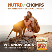 Load image into Gallery viewer, NutriChomps Dog Chews, 6-inch Braids, Easy to Digest, Rawhide-Free Dog Treats, Healthy, 10 Count, Real Chicken, Peanut Butter and Milk flavors
