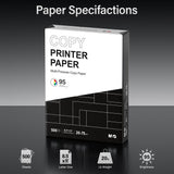M&G Multipurpose Copy Printer Paper, 8.5 x 11, 20lb, 1 Ream (500 Sheets), 95 Bright, White