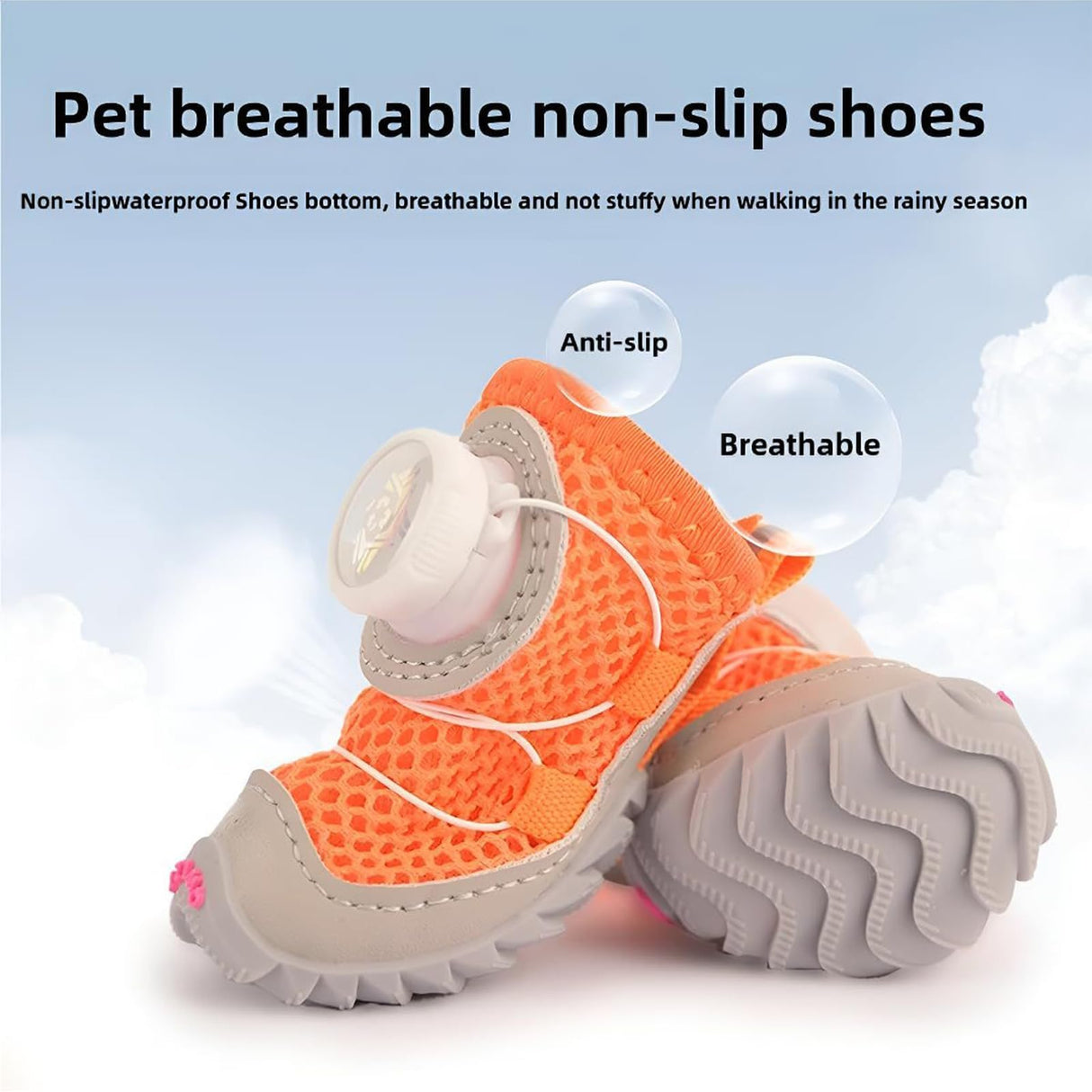 All-Terrain Dog Shoes with Anti-Slip Soles & Dial Adjustment, Dial Adjustment Fuzzy Breathable Water-Resistant Dog Boots (Black,6 (28-52lbs))