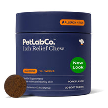 Load image into Gallery viewer, PetLab Co. Itch Relief Chews - Support for Dry, Occasionally Itchy Skin &amp; Coats - Formulated with Turmeric, Omega 3 &amp; 6, Honey - Packaging May Vary
